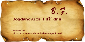 Bogdanovics Fédra névjegykártya